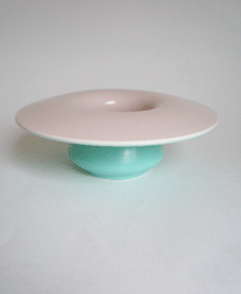 POOLE POTTERY TWINTONE POSY VASE C 96 ICE GREEN AND MUSHROOM