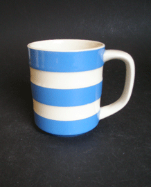 T. G. GREEN BLUE AND WHITE STRIPE MUG