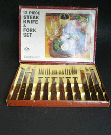 12 STEAK KNIFE AND FORK SET IN ORIGINAL BOX