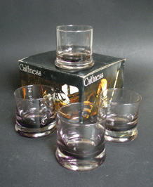 CAITHNESS MORVEN WHISKY GLASSES ( x4 ) IN ORIGINAL 1970s BOX
