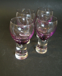 CAITHNESS GLASS CANISBAY HEATHER GOBLETS ( x4 ) DESIGNED BY COLIN TERRIS