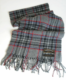 JAMES PRINGLE WEAVERS HUNTING GREY  WOOL SCARF