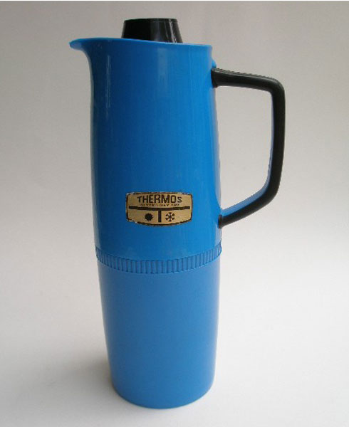VINTAGE BLUE THERMOS FLASK - A Pretty Penny - Antique, Vintage and
