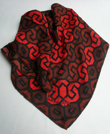    VINTAGE RICHARD ALLAN SIGNED SILK SCARF WITH HAND-ROLLED EDGES