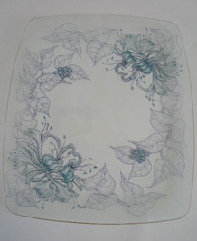 CHANCE GLASS ' HONEYSUCKLE '  PLATE DESIGNED BY PETER TYSOE 1970