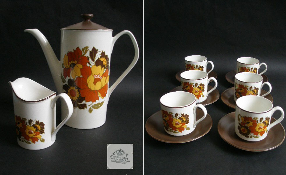 1960s JOHNSON BROS CABANA COFFEE SET A Pretty Penny Antique