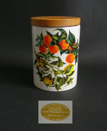  PORTMEIRION POTTERY ORANGES AND LEMONS STORAGE JAR DESIGNED BY SUSAN WILLIAMS ELLIS