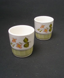 PAIR OF PALISSY EGG CUPS