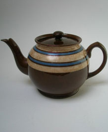 1930s SADLER BROWN BETTY STRIPED TWO AND A HALF PINT TEAPOT