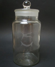 VINTAGE GLASS KNOB-STOPPER STORAGE / SWEET JAR