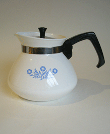  PYROSIL CORNFLOWER  6 CUP ENAMEL STOVE TOP COFFEE / TEA POT
