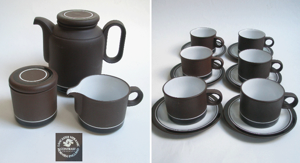 HORNSEA CONTRAST COFFEE SET DESIGNED BY QUEENSBERRY AND HUNT A Pretty