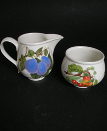 PORTMEIRION POMONA MILK JUG AND SUGAR BOWL