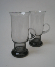 DARTINGTON / WEDGWOOD SEAMUS  MIDNIGHT  IRISH COFFEE GLASSES  FJT20 1982 DESIGNED BY FRANK THROWER