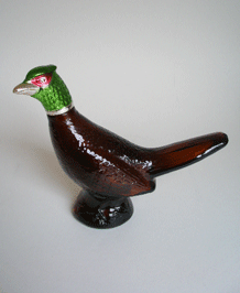VINTAGE AVON GLASS PHEASANT EMPTY AFTER SHAVE DECANTER