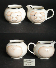 VINTAGE ARTHUR WOOD BACK TO FRONT PIG MILK AND SUGAR