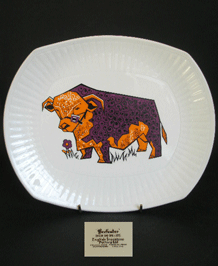        RETRO 1970s BEEFEATER ENGLISH IRONSTONE [STAFFORDSHIRE] STEAK AND GRILL PLATE