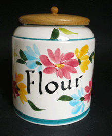 1960s TONI RAYMOND HAND-PAINTED FLOUR STORAGE JAR