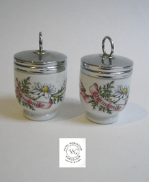 ROYAL WORCESTER PORCELAIN CHAMOMILE AND RUE EGG CODDLERS X2