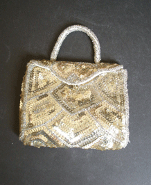 1930s SILVER SEQUINNED EVENING BAG 