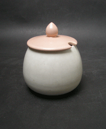 POOLE TWINTONE PEACH BLOOM AND SEAGULL JAM POT