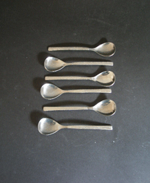 VINERS STUDIO STAINLESS STEEL TEA SPOONS DESIGNED BY GERALD BENNEY X6