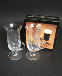 DARTINGTON RIPPLE IRISH WHISKEY COFFEE GLASSES (FT 83) IN ORIGINAL BOX