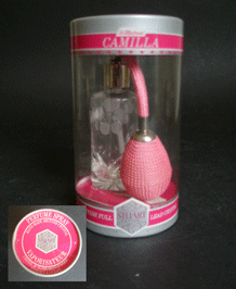 VINTAGE STUART CRYSTAL CAMILLA PERFUME ATOMISER IN ORIGINAL PACKAGING