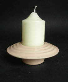 1950s DENBY STONEWARE PINK MUSHROOM  CANDLEHOLDER