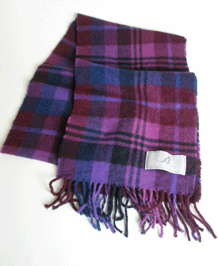  BRONTE BY MOON PLAID TARTAN LAMBSWOOL  SCARF