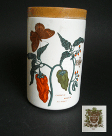 PORTMEIRION BOTANIC GARDEN CAPSICUM RUBRUM (RED PEPPERS) STORAGE JAR