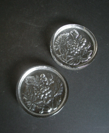 DARTINGTON GLASS ARISTOTLE  (FT332) GLASS / BOTTLE COASTERS ( x2)