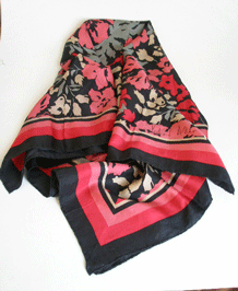   RICHARD ALLAN VINTAGE  SILK SCARF WITH HAND-ROLLED EDGES