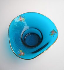 1950s TURQUOISE GLASS POSY BOWL
