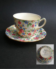 ROYAL WINTON  'OLD COTTAGE CHINTZ' CUP AND SAUCER