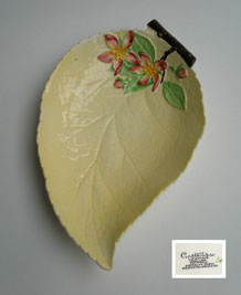 VINTAGE CARLTON WARE APPLE BLOSSOM SHALLOW LEAF PLATE