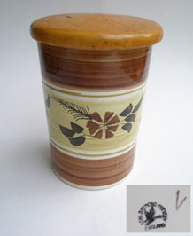 1960s TONI RAYMOND POTTERY HAND- PAINTED STORAGE POT