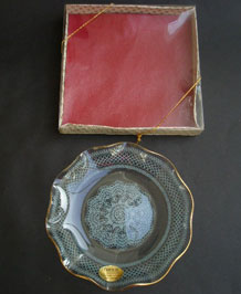 CHANCE GLASS BOXED FLUTED PLATE IN LACE DESIGN