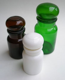 VINTAGE GLASS STORAGE JARS