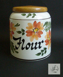 1960s TONI RAYMOND HANDPAINTED FLOUR STORAGE JAR