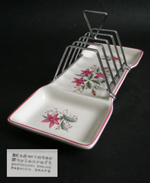 1960s MIDWINTER SPRINGFIELD TOAST RACK AND PRESERVE DISH