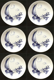 J & G MEAKIN GRACE/LYRIC SHAPE  TRANSFER- PRINTED  DUTCH SCENES PATTERN PLATES 1961