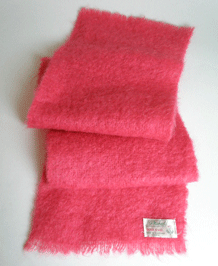 VINTAGE ST. MICHAEL MOHAIR AND WOOL RASPBERRY PINK  SCARF